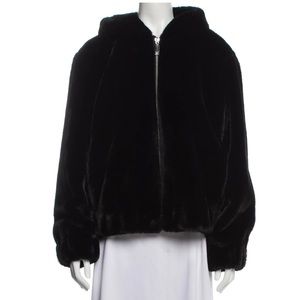 Michael Kors women’s black faux fur jacket size M